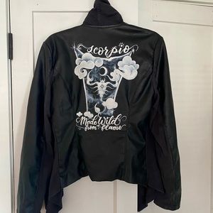 ♏️ SCORPIO Handpainted Faux Leather Jacket
